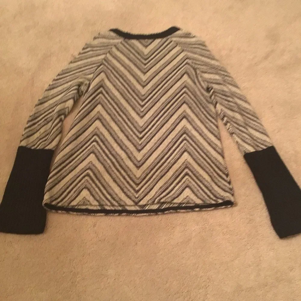 Tory Burch “Vivienne” Chevron Wool Blend Sweater